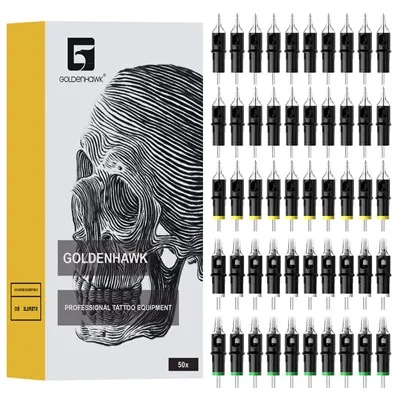 ตลับเข็มสัก Goldenhawk 50 ชิ้นขนาดผสม